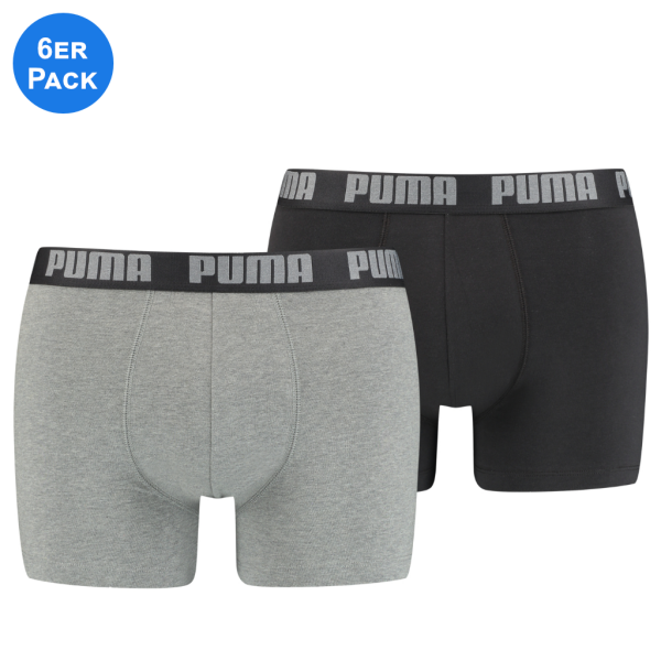 Puma Basic Boxershort 3x2er Pack Dark grey melange XL